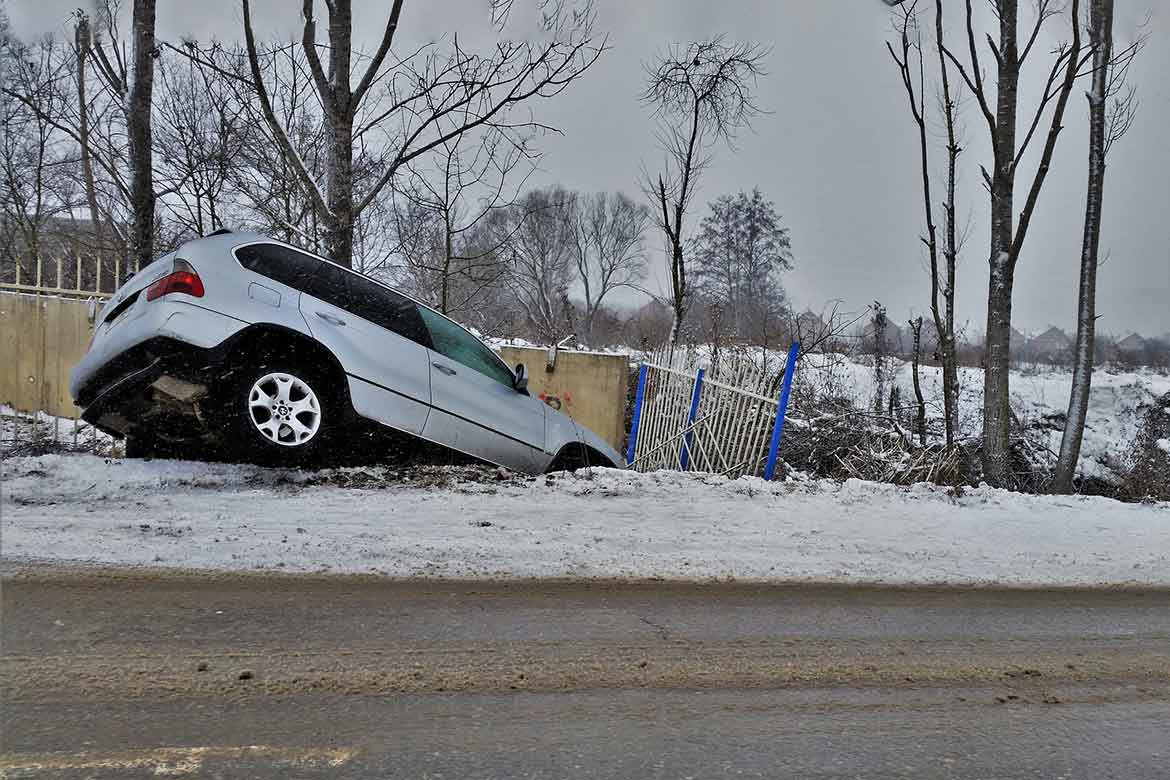 épave dans fossé